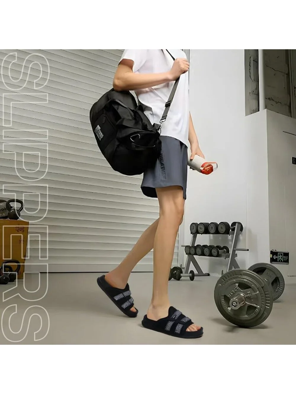 Men's Black Orthotic Arch Support Fabric Ultra Soft Comfort Fit Slipper Shoes